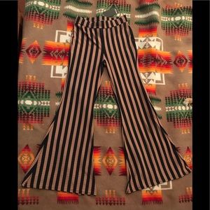 Flare to the thrown striped pants